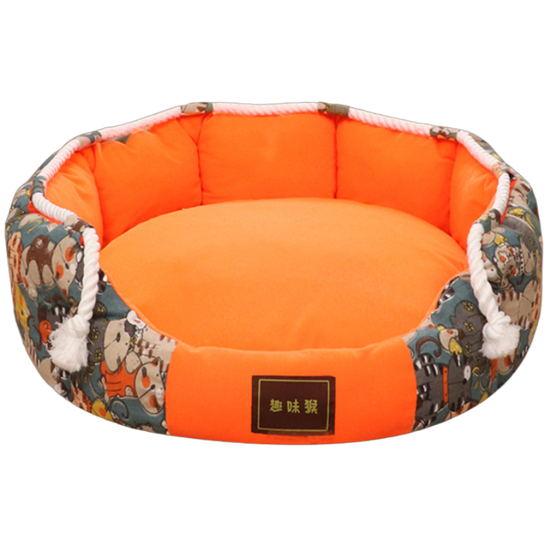 Orange store dog bed